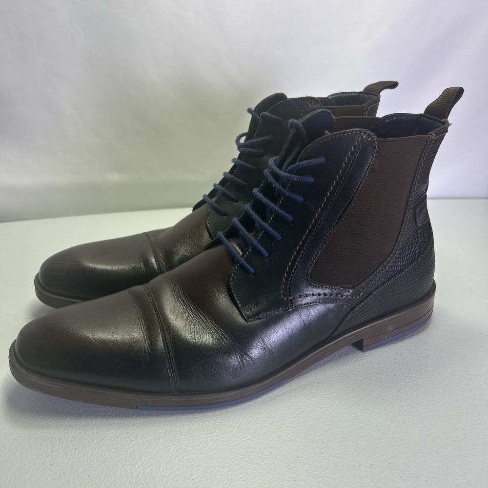 Stacy Adams Rafferty Men's Boots Size 10 M Brown Cap Toe Lace Up Leather Chelsea